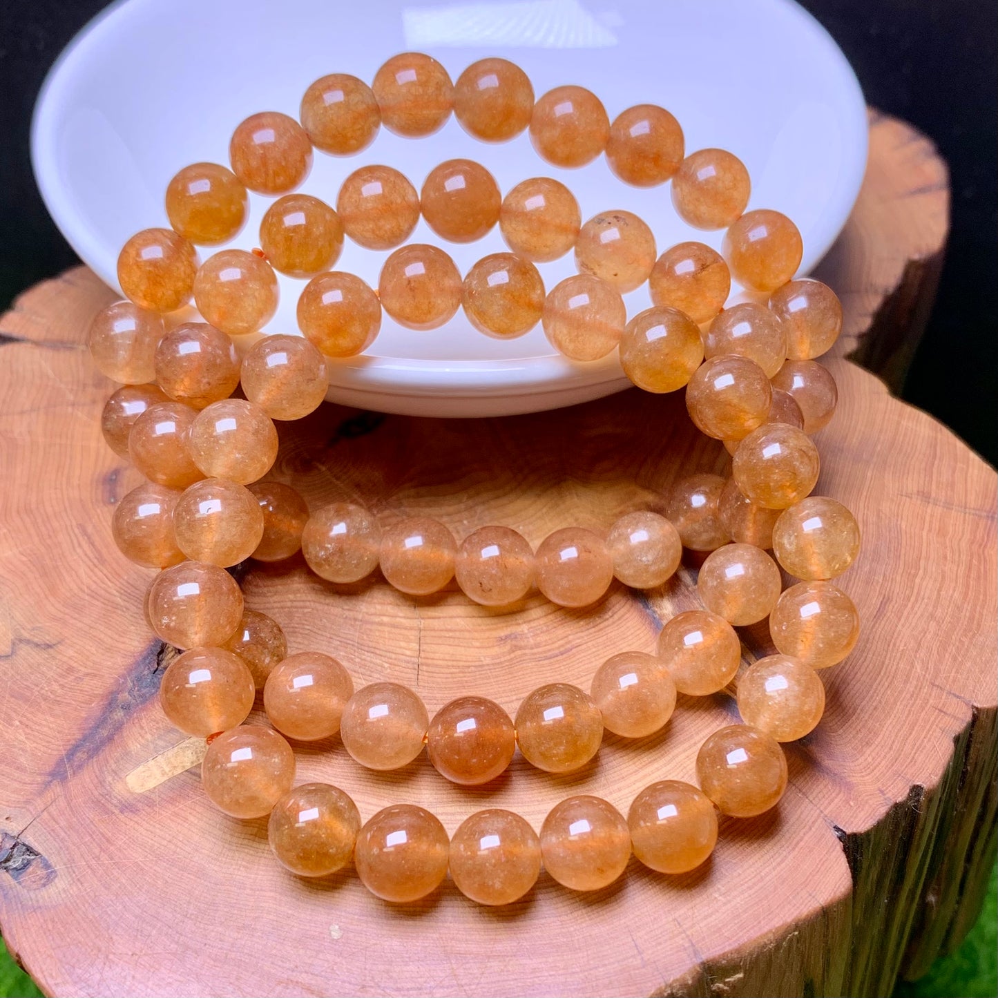 Orange chalcedony(dyed) bracelet 8mm 1pc(SL676）