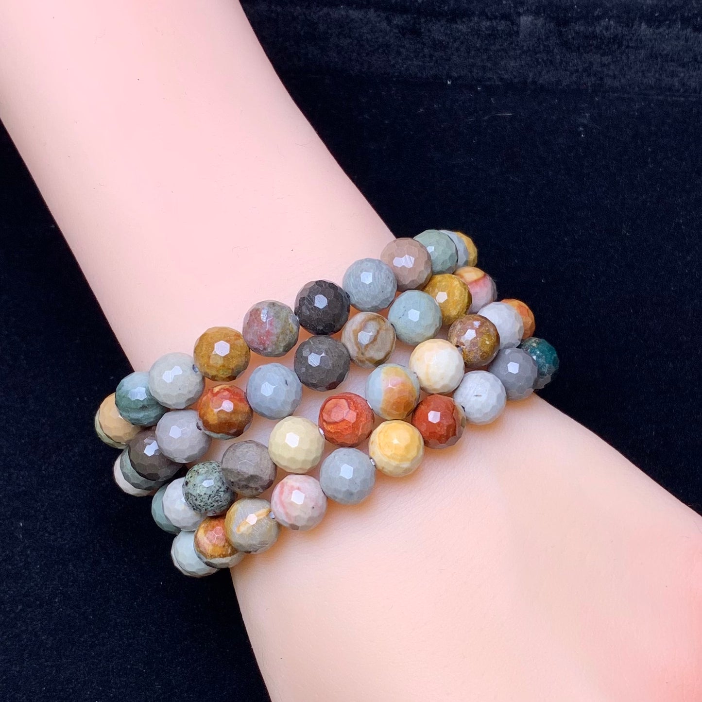 Polychrome facet bracelet 8mm 1pc(SL679)