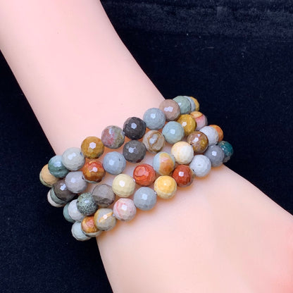 Polychrome facet bracelet 8mm 1pc(SL679)