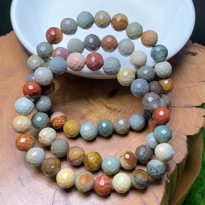 Polychrome facet bracelet 8mm 1pc(SL679)