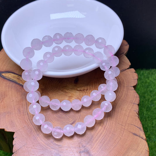 Rose quartz facet bracelet 8mm 1pc(SL680)