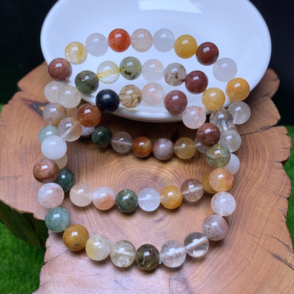 Rainbow rabbit hair bracelet 8mm 1pc(SL682)