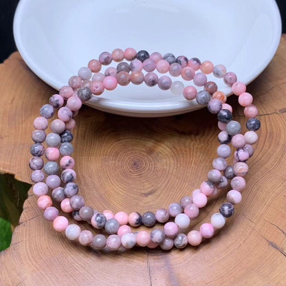 Pink Zebra Jasper（dyed）3 circle 4mm 1pc (SL725)