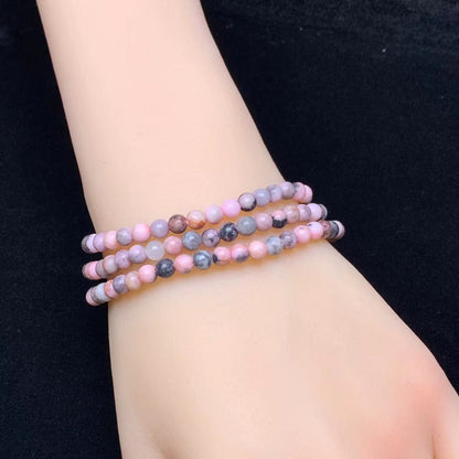 Pink Zebra Jasper（dyed）3 circle 4mm 1pc (SL725)