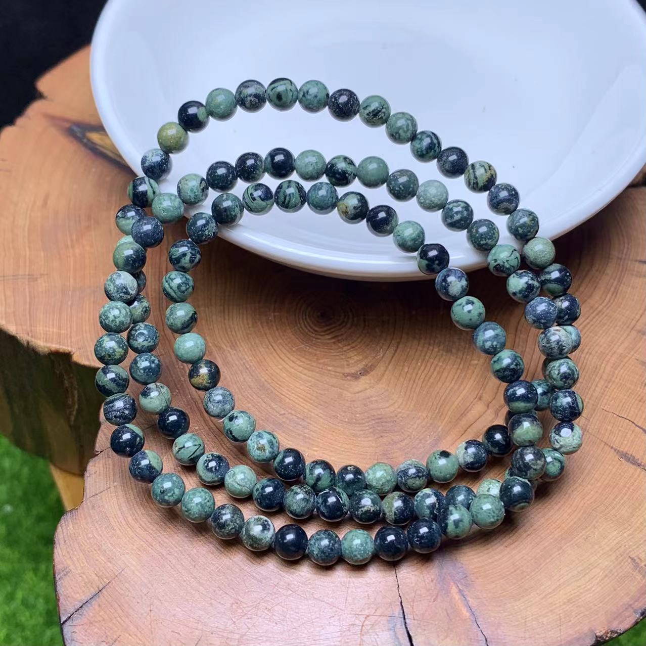 Kambaba Jasper 3circle 4mm bracelet 1pc (SL727)