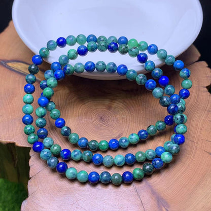 Chrysocolla (dyed) 3circle bracelet 4mm 1pc (SL735)