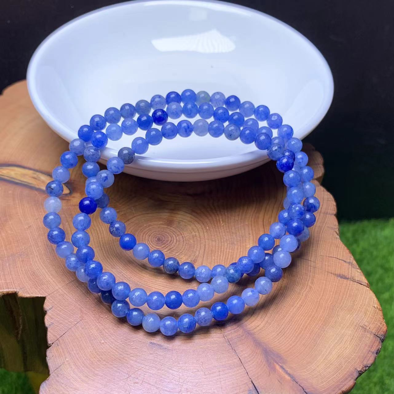 Blue Aventurine 3circle bracelet 4mm 1pc (SL733)