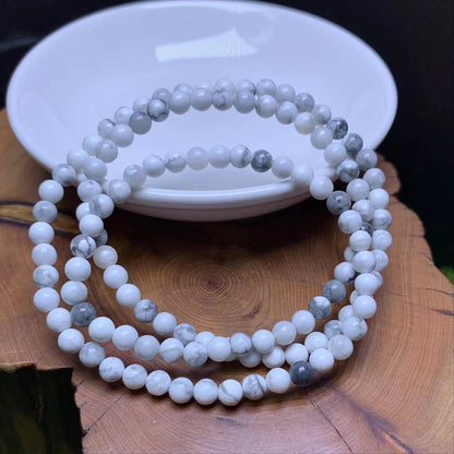 Howlite 3circle bracelet 4mm 1pc (SL734)
