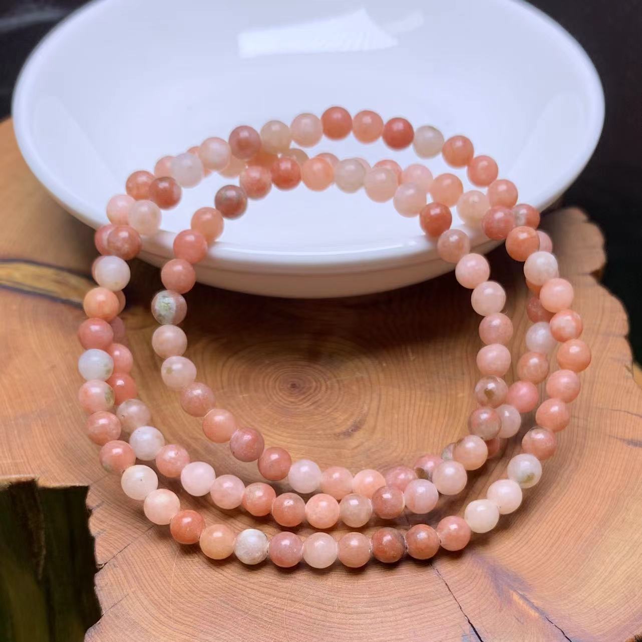 Snowflake Garden Quartz 3circle bracelet 4mm 1pc (SL740)