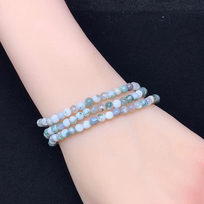 Dendritic Agate 3circle bracelet 4 mm 1pc (SL755)