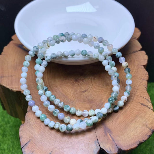 Dendritic Agate 3circle bracelet 4 mm 1pc (SL755)