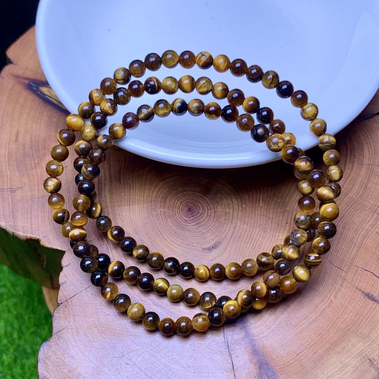 Tiger Eye 3circle bracelet 4mm 1pc (SL753)