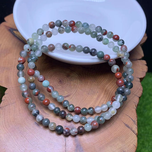 African Blood Jasper 3 circle bracelet 4mm 1pc (SL744)