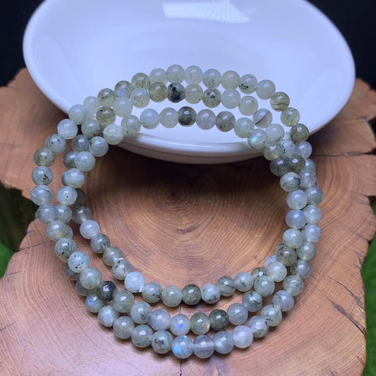Labradorite 3circle bracelet 4mm  1pc (SL754)