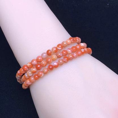 Orarge Baoshan Southern Carnelian 3circle bracelet 4mm 1pc (SL742)