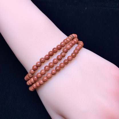Golden sandstone(man-made) 3 circle bracelet 4mm 1pc(SL714)