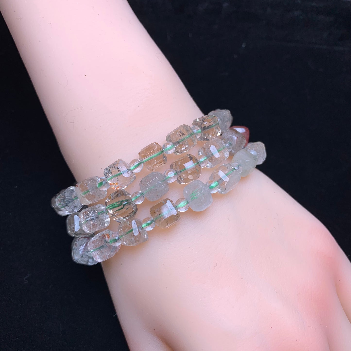 Garden quartz sugar cube bracelet 8mm 1pc(SL717)