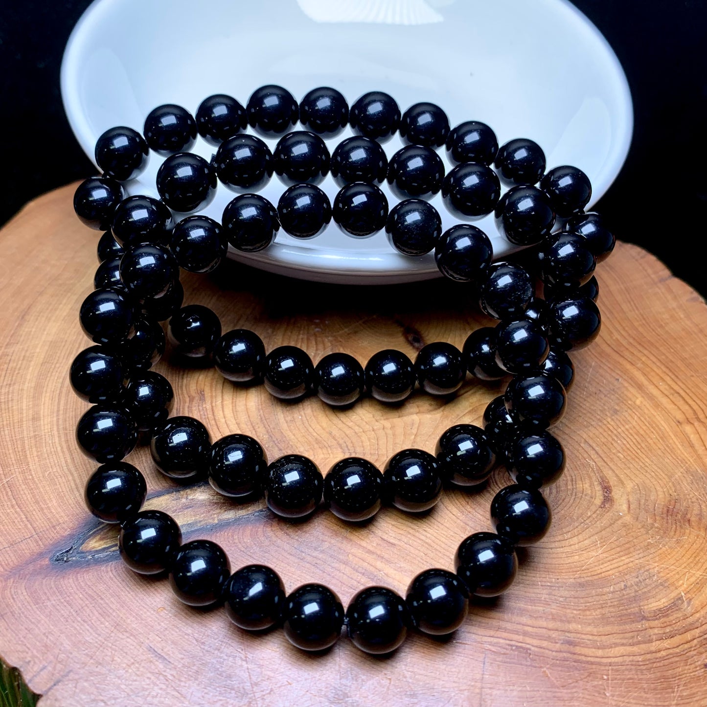 Black obsidian bracelet 8mm 1pc(SL720)