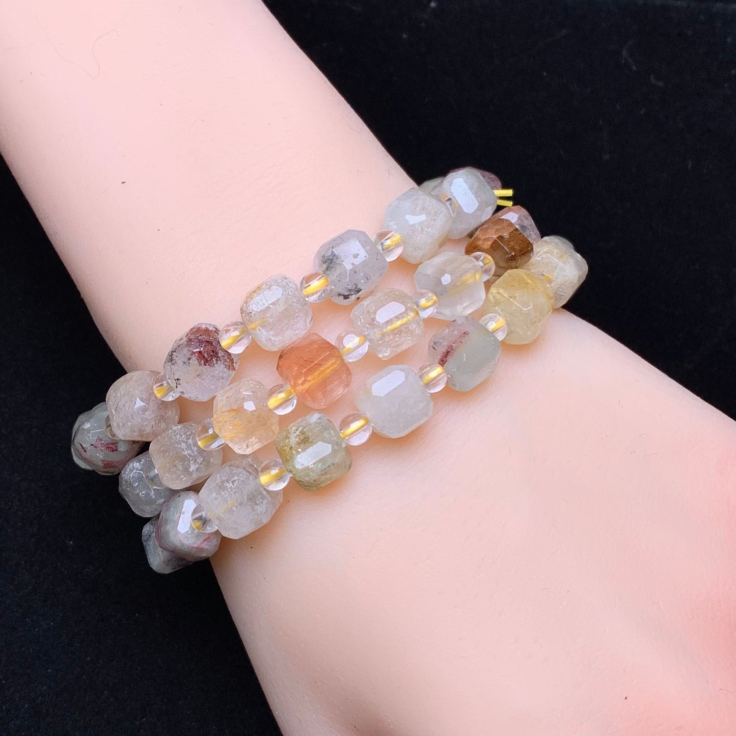 Garden quartz sugar cube bracelet 8mm 1pc(SL723)