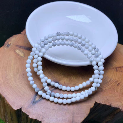 Matt Howlite 3circle bracelet 4mm 1pc (SL775)