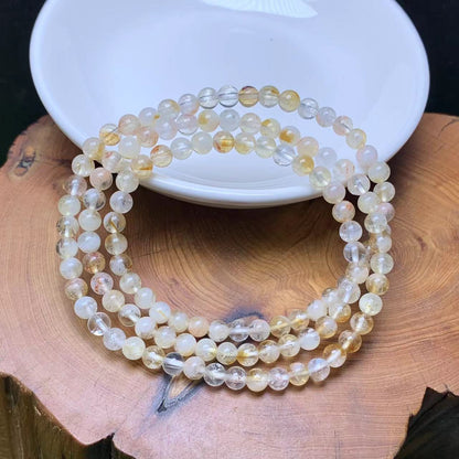 Milky Citrine( heat treated) 3circle bracelet 4mm 1pc (SL765)