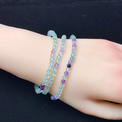 Fluorite 3circle bracelet 4mm 1pc (SL767)