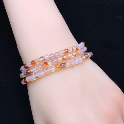 Red Flower Agate 3ciecle bracelet 4mm 1pc (SL766)