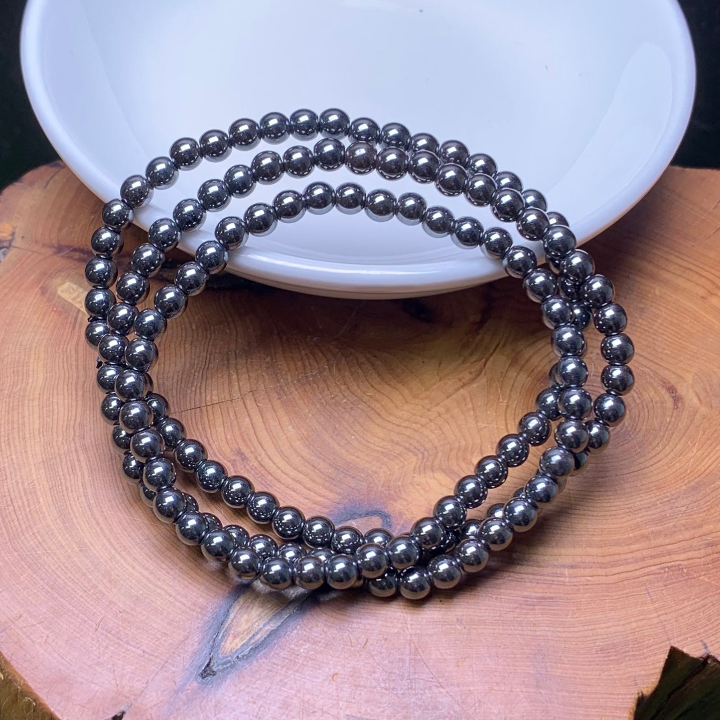 Hematite 3circle baecelet 4mm 1pc (SL768)