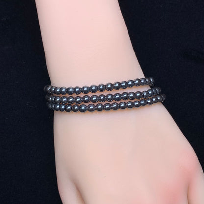Hematite 3circle baecelet 4mm 1pc (SL768)