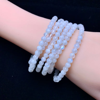 Blue moonstone 3 circle bracelet 4mm 1pc(SL758)