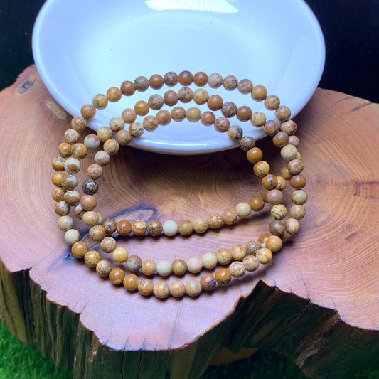 Dentric Jasper 3 circle bracelet 4mm 1pc(SL779)