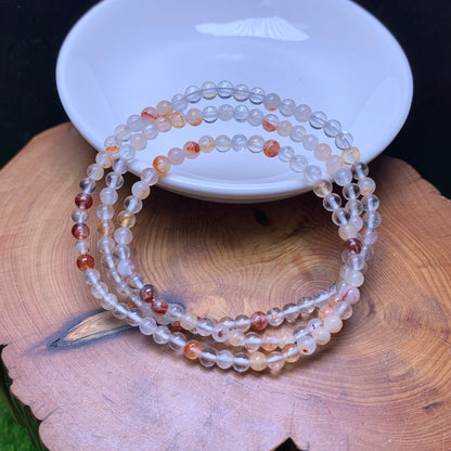 Fire Quartz 3circle bracelet 4mm 1pc (SL770)