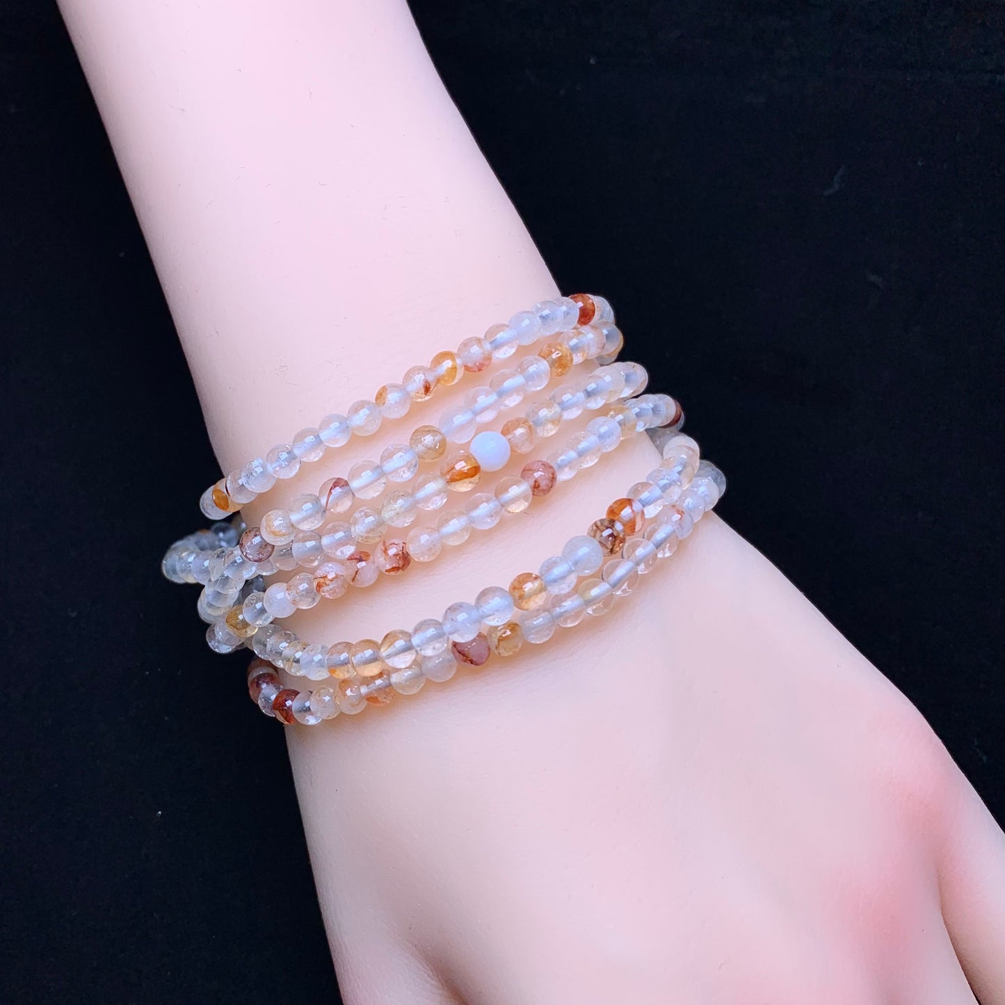 Fire Quartz 3circle bracelet 4mm 1pc (SL770)