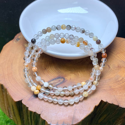 Garden quartz 3 circle bracelet 4mm 1pc(SL781)