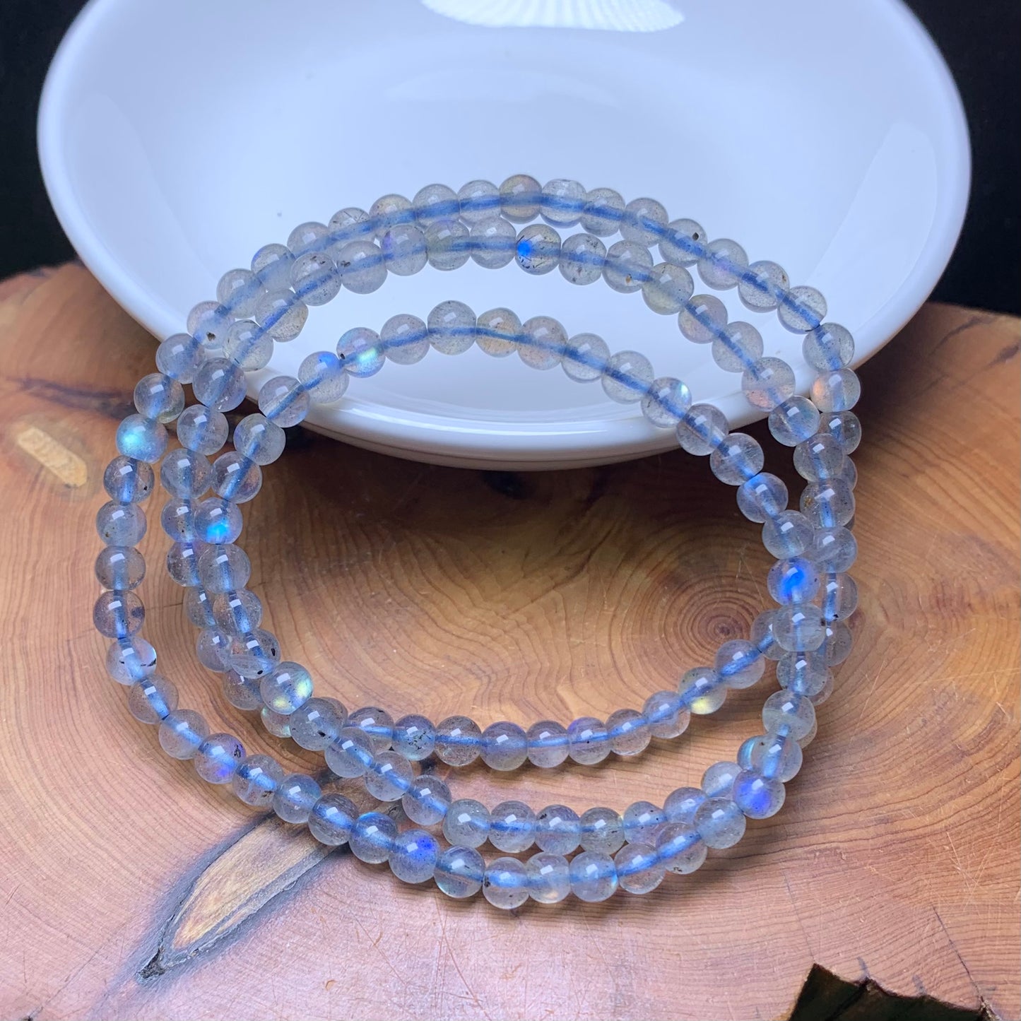 Labradorite 3 circle bracelet 4mm 1pc(SL783)