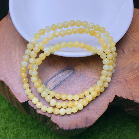 Honey calcite 3 circle bracelet 4mm 1pc(SL784)