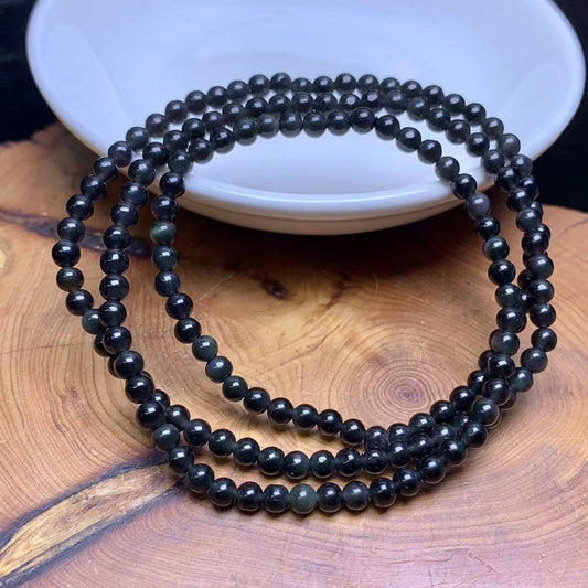 Rainbow Ice obsidian 3 circle bracelet 3mm 1pc(SL793)