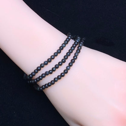 Rainbow Ice obsidian 3 circle bracelet 3mm 1pc(SL793)