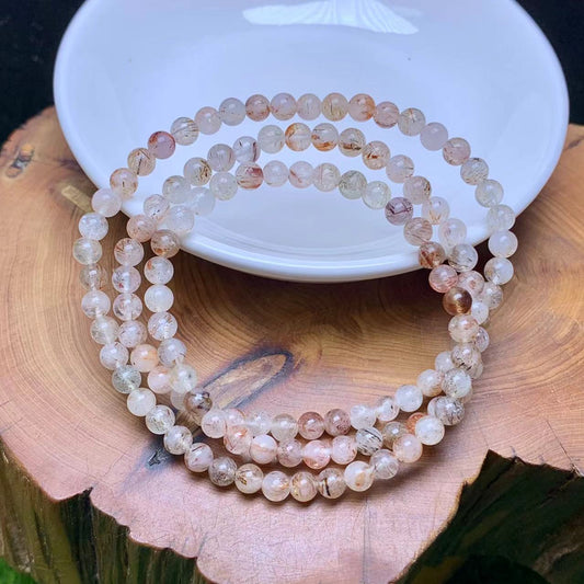 Black super 7 bracelet 3 circle 4mm 1pc(SL789)