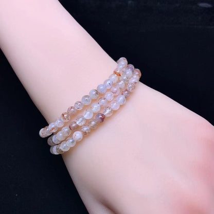 Black super 7 bracelet 3 circle 4mm 1pc(SL789)