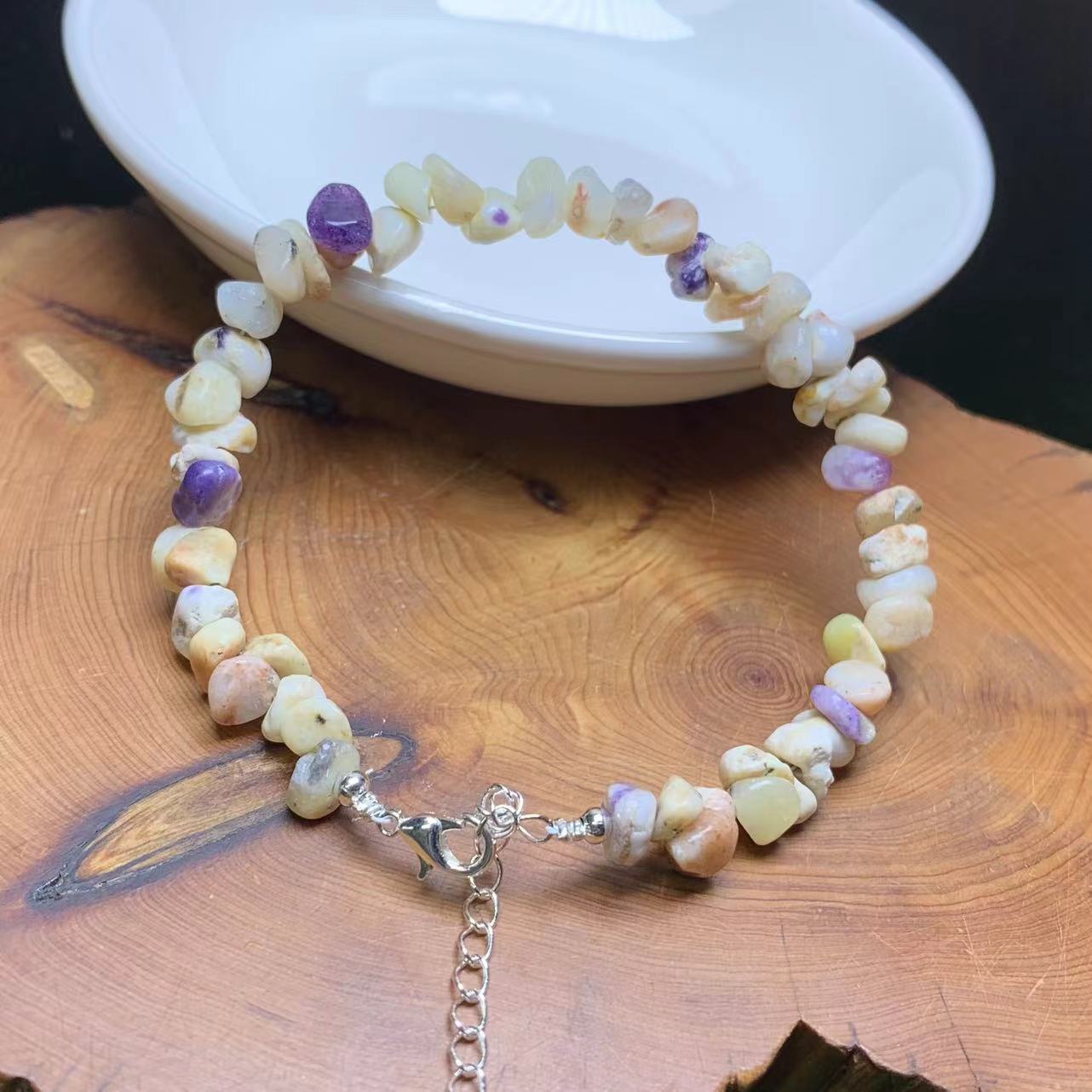 Purple opal chip bracelet 1pc(SL795)