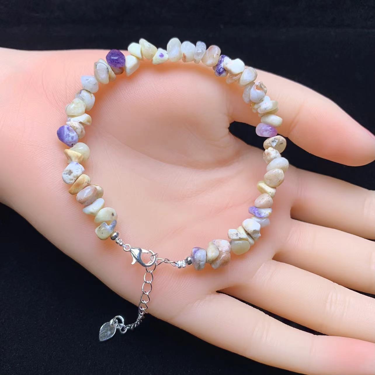 Purple opal chip bracelet 1pc(SL795)