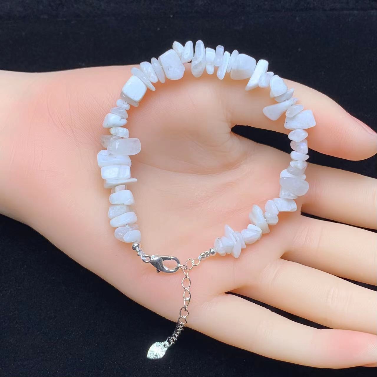 White moonstone chip bracelet 1pc(SL811)