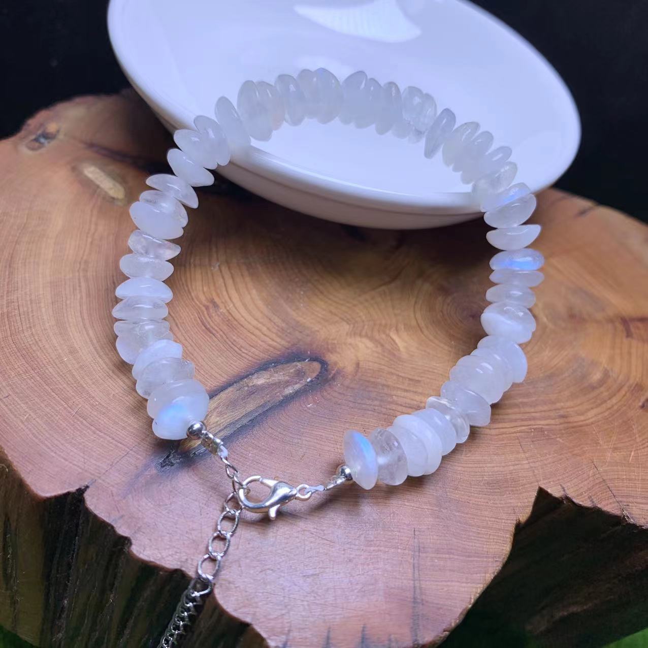 Blue moonstone chip bracelet 1pc(SL810)