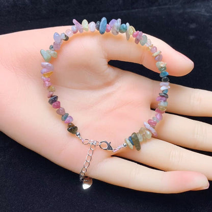 Rainbow tourmaline chip bracelet 1pc(SL809)