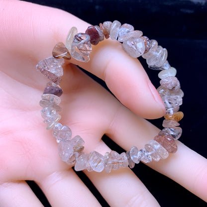 Rainbow rutile chip bracelet 1pc(SL806)