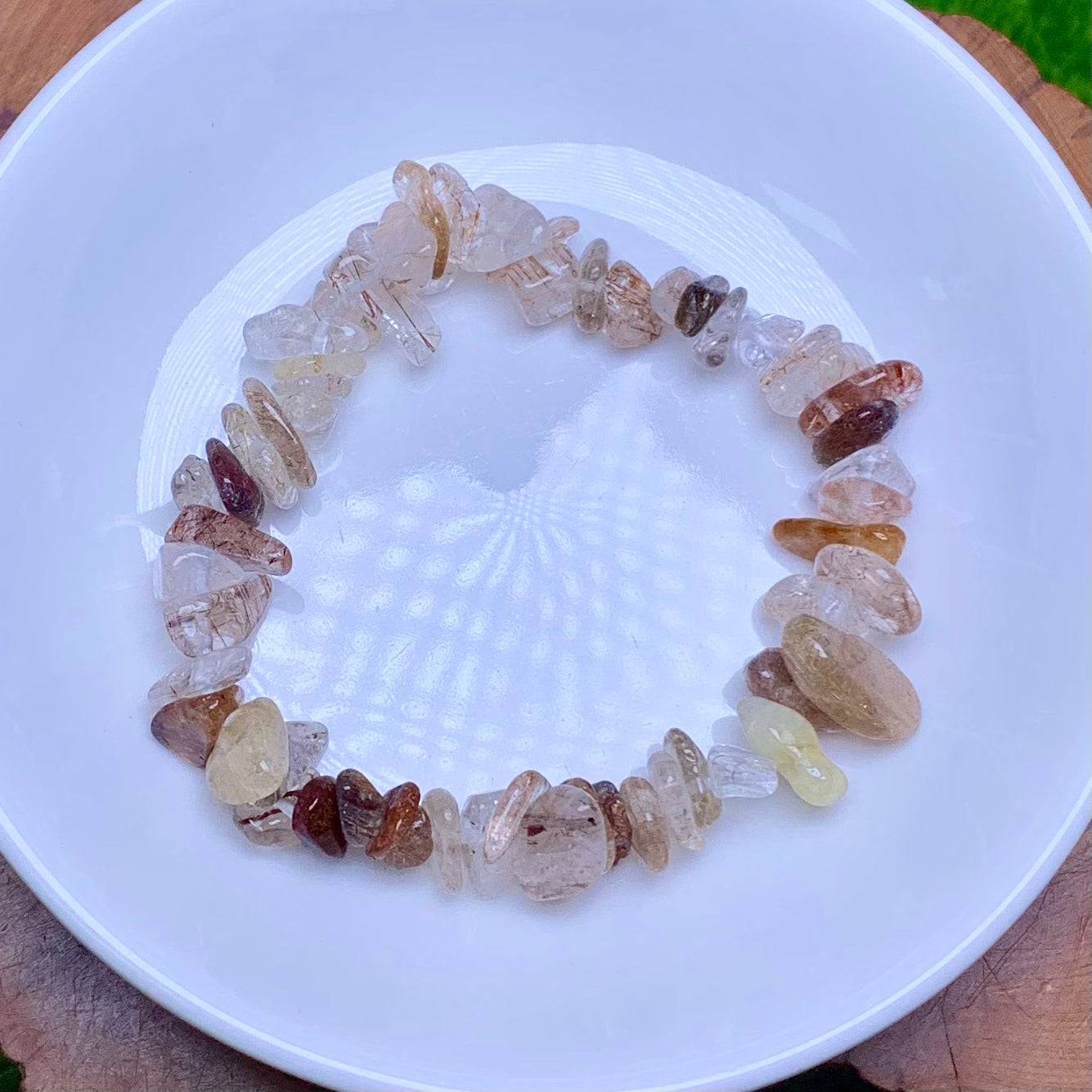 Rainbow rutile chip bracelet 1pc(SL806)