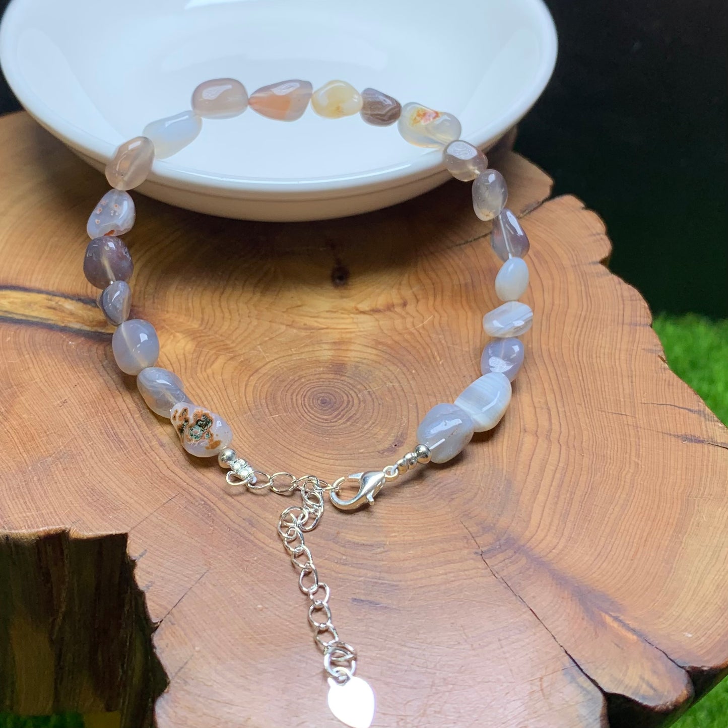 Botswana agate freeform bracelet 1pc(SL842)