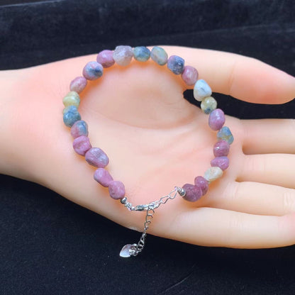 Blue pink tourmaline freeform bracelet 1pc(SL846)