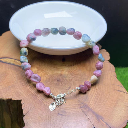 Blue pink tourmaline freeform bracelet 1pc(SL846)